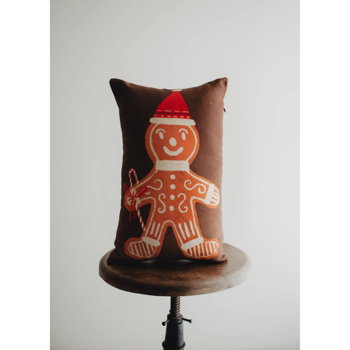 Iced Gingerbread Man Christmas Throw Pillow | Pillow Cover