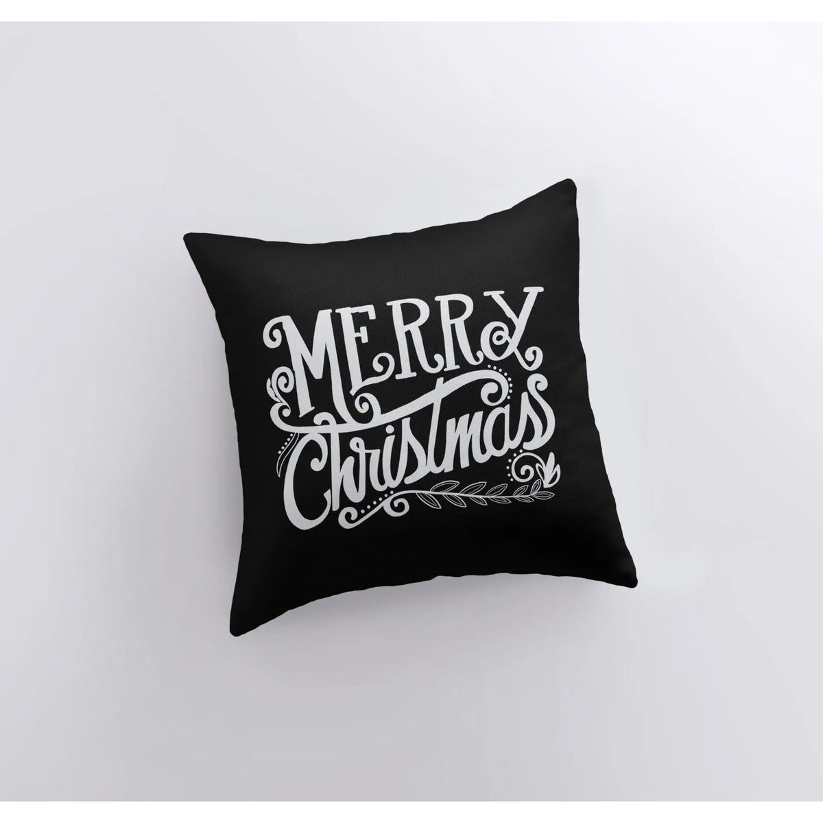 Merry Christmas Black and White Throw Pillow | Pillow Cover