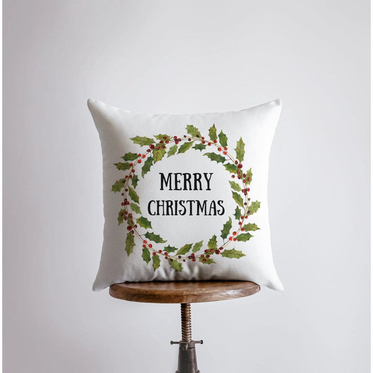 Merry Christmas Wreath Pillow | Pillow Cover