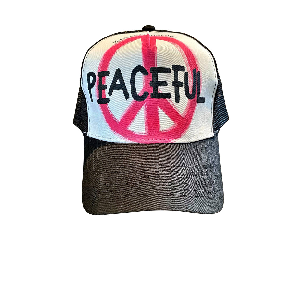 &#39;PEACEFUL&#39; PAINTED HAT