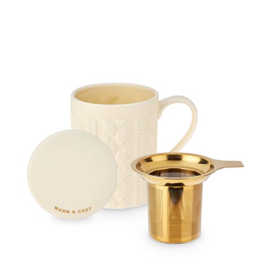 Annette™ Knit Ceramic Ceramic Tea Mug &amp; Infuser