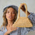 BrunnaCo One size / Beige / Wood Pyramid Beaded Tote Bag in Toasted Beige by BrunnaCo
