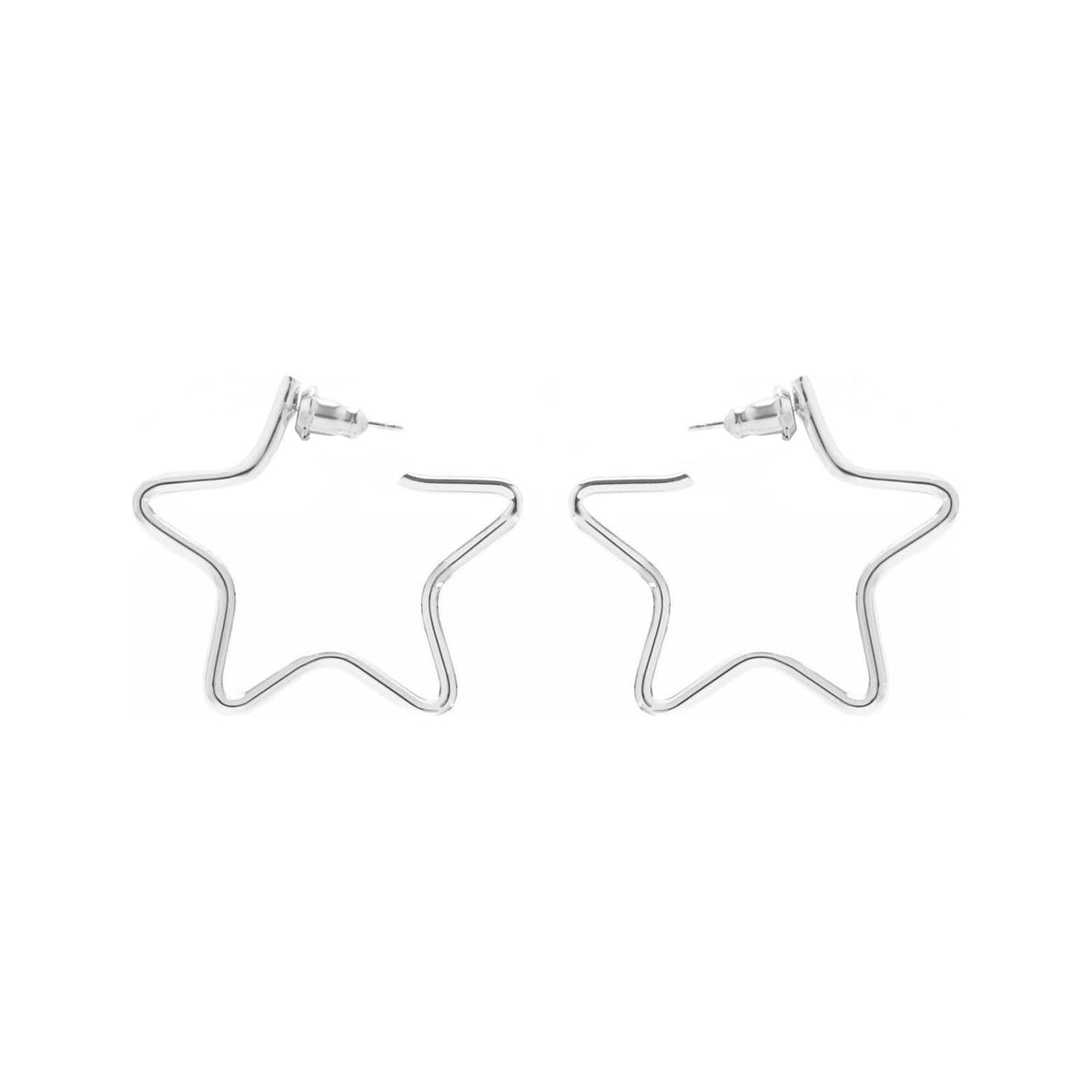 eklexic SILVER Small Full Star Earrings by eklexic