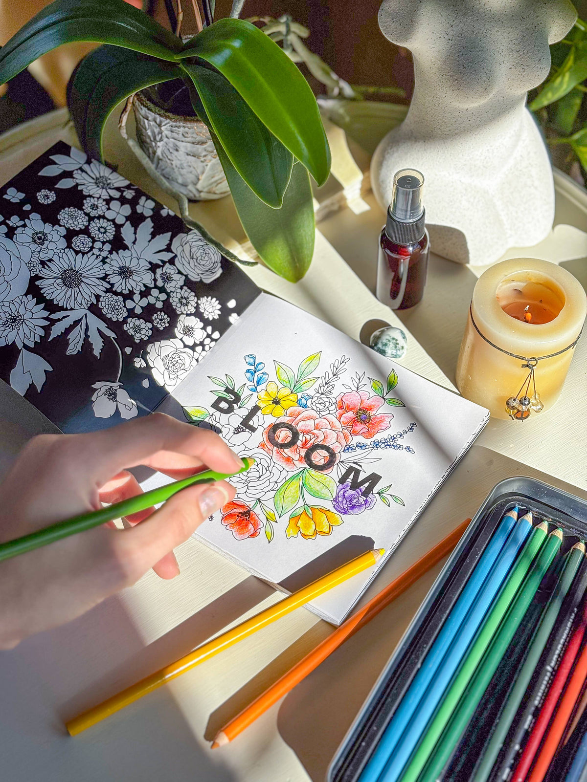 Bloom Mini Floral Adult Coloring Book