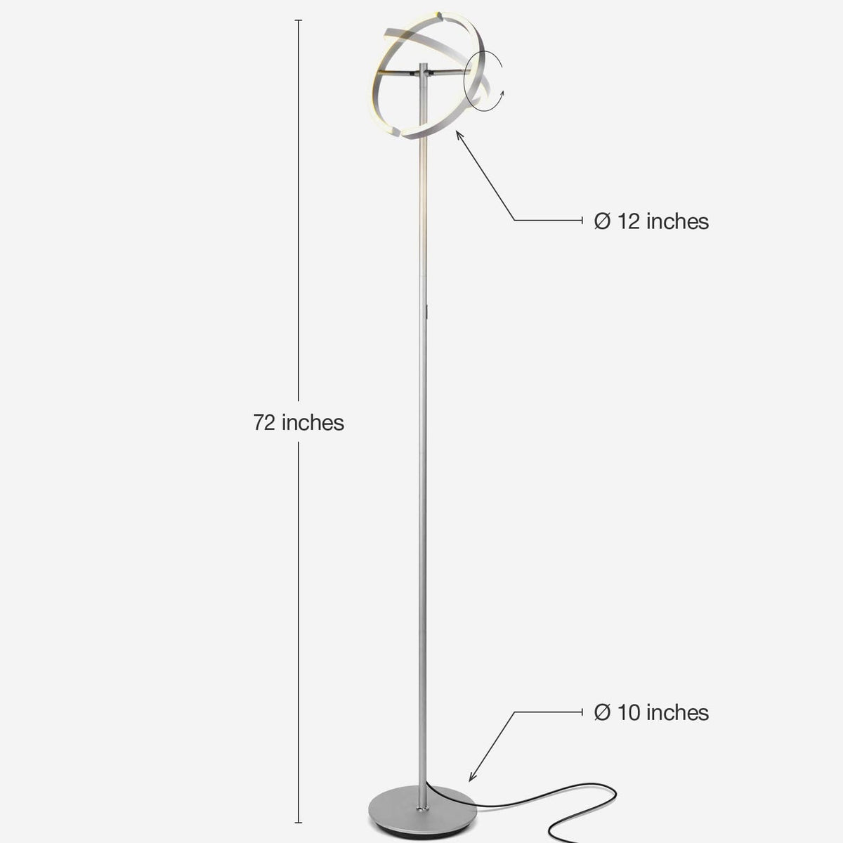 The Halo Split - Modern LED Torchiere Floor Lamp by Brightech