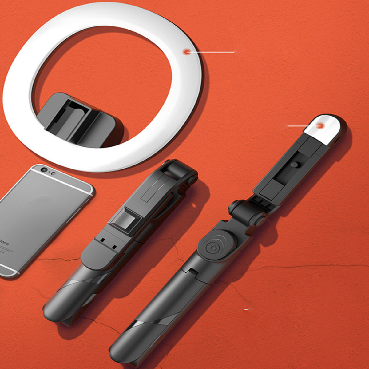 Self Video Portrait Soft Halo Light Stand With Dual LED Light And Bluetooth Remote Vista Shops