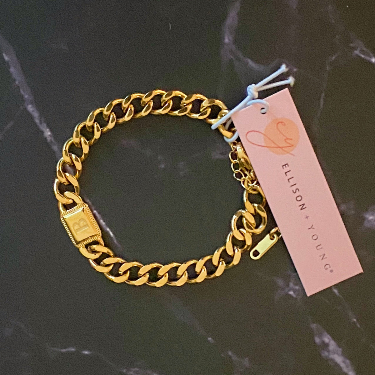 Uptown Cuban Chain Initial Bracelet