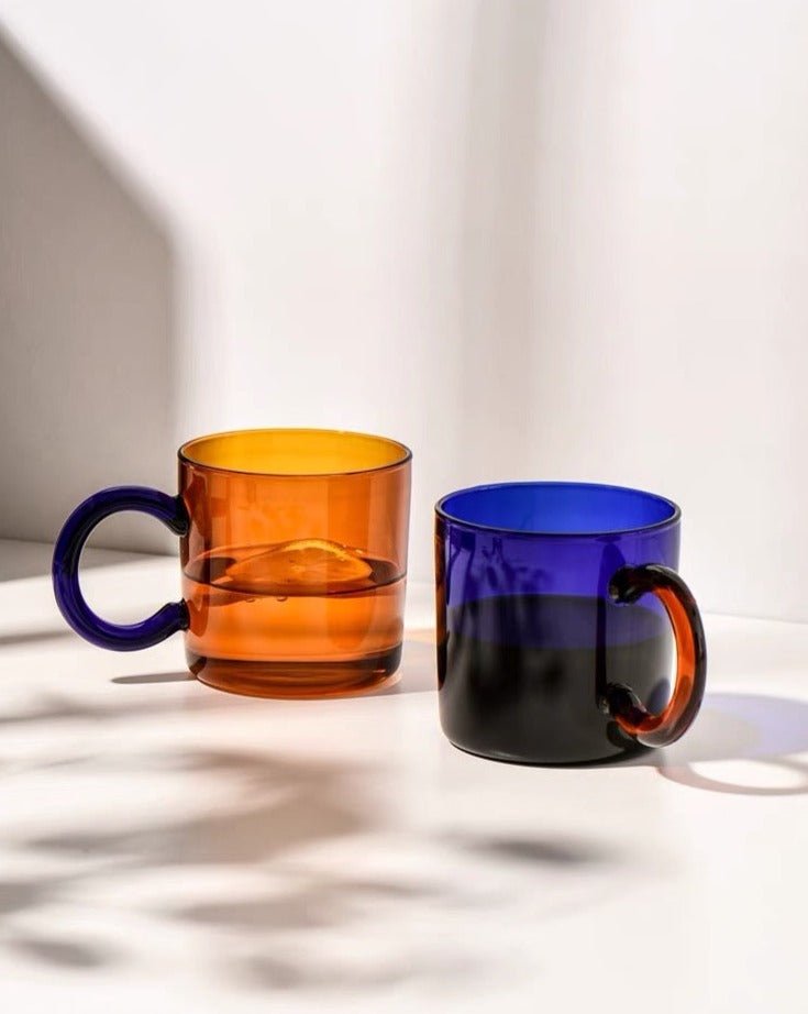 Set of 2 Retro Couple Coffee Mugs Tea Cups