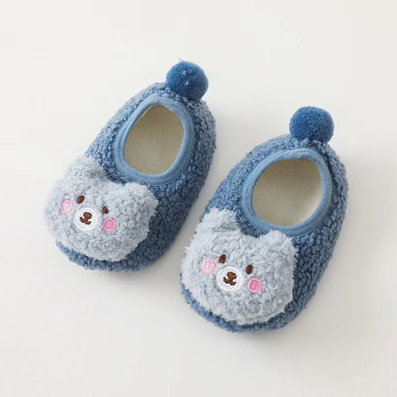 Baby 3D Cartoon Bear Patched Pattern Non-Slip Warm Shoes, MyKids-USA®, Shoes, MyKids-USA - Size/Age - Insole Length 11.00 cm - Color - Blue -  -  - JM2204162215-B