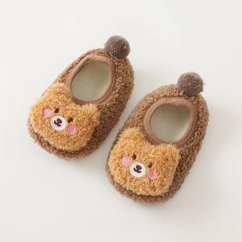 Baby 3D Cartoon Bear Patched Pattern Non-Slip Warm Shoes, MyKids-USA®, Shoes, MyKids-USA - Size/Age - Insole Length 11.00 cm - Color - Brown -  -  - JM2204162215-E