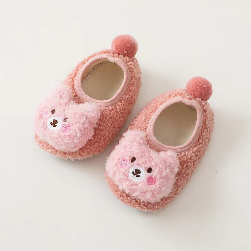 Baby 3D Cartoon Bear Patched Pattern Non-Slip Warm Shoes, MyKids-USA®, Shoes, MyKids-USA - Size/Age - Insole Length 11.00 cm - Color - Pink -  -  - JM2204162215-A