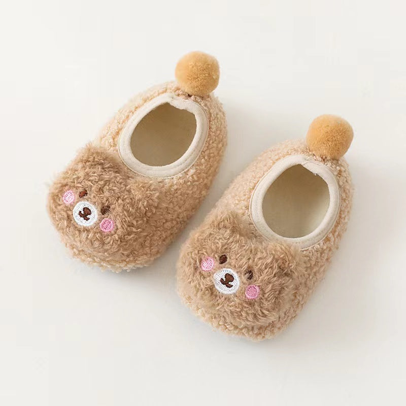 Baby 3D Cartoon Bear Patched Pattern Non-Slip Warm Shoes, MyKids-USA®, Shoes, MyKids-USA - Size/Age - Insole Length 11.00 cm - Color - Khaki -  -  - JM2204162215-D