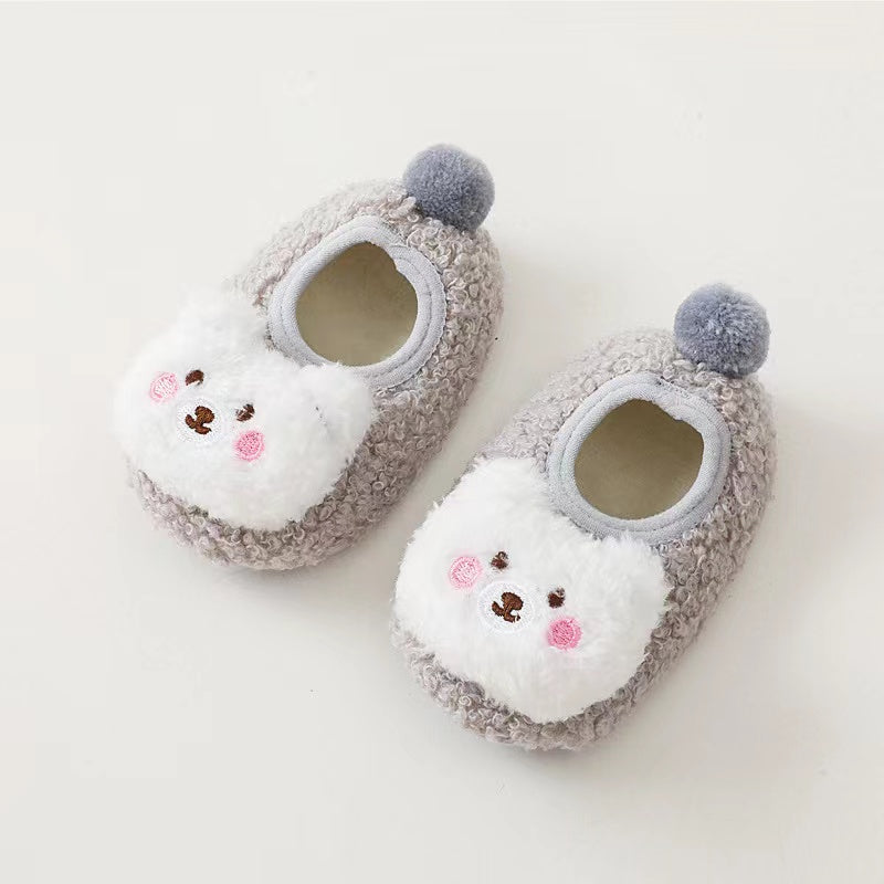 Baby 3D Cartoon Bear Patched Pattern Non-Slip Warm Shoes, MyKids-USA®, Shoes, MyKids-USA - Size/Age - Insole Length 11.00 cm - Color - Grey -  -  - JM2204162215-C