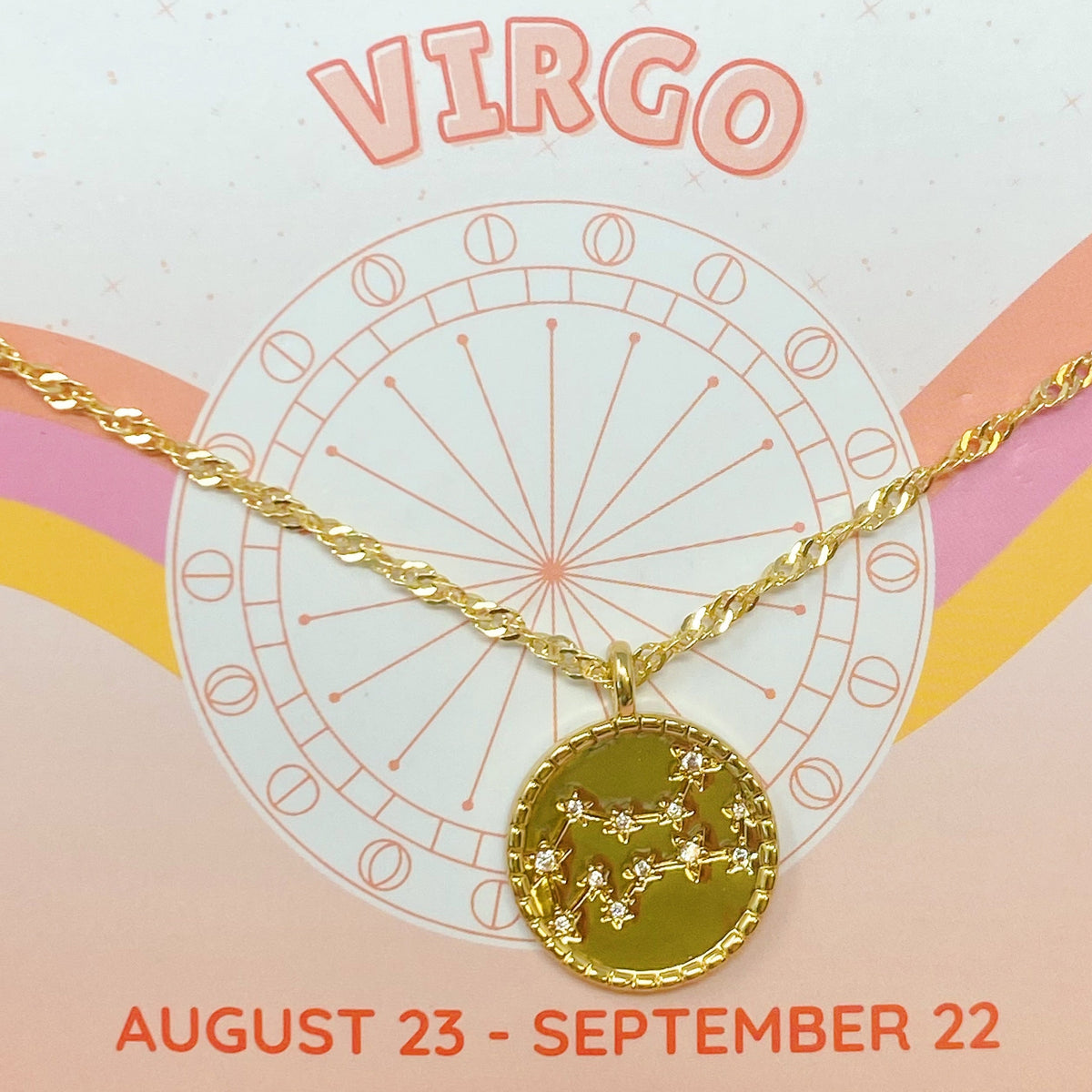 Astronomical Glam Zodiac Constellation Medallion Necklace