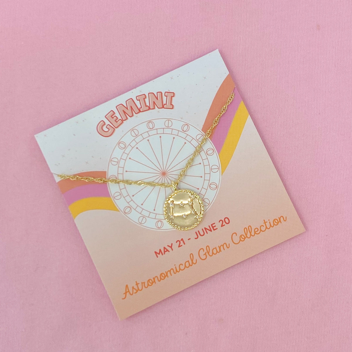 Astronomical Glam Zodiac Constellation Medallion Necklace