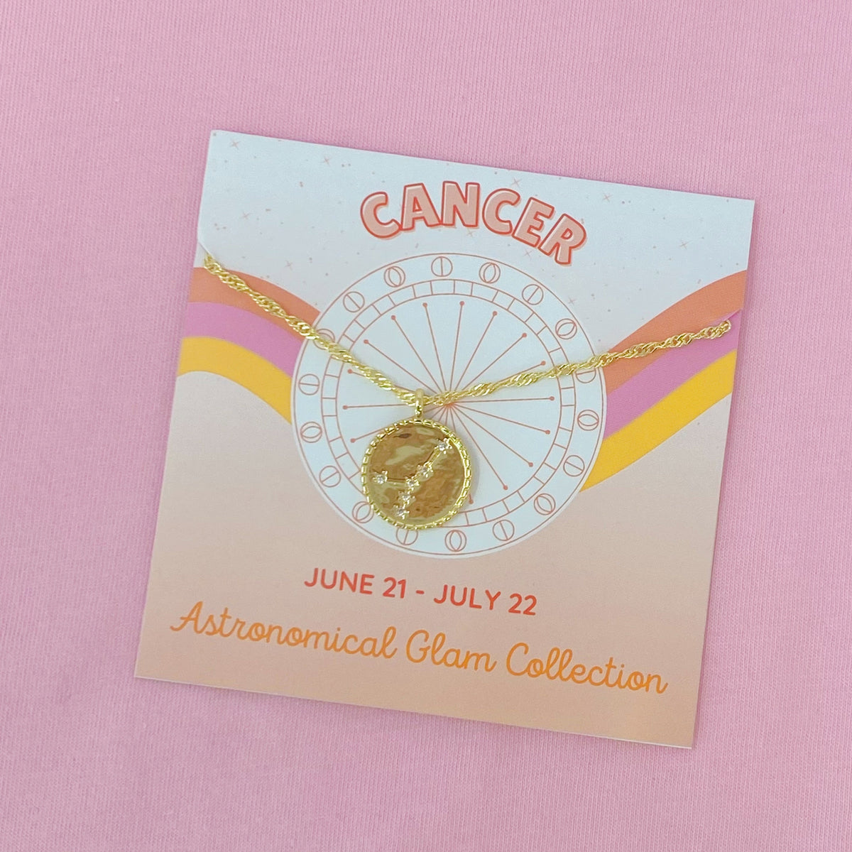 Astronomical Glam Zodiac Constellation Medallion Necklace