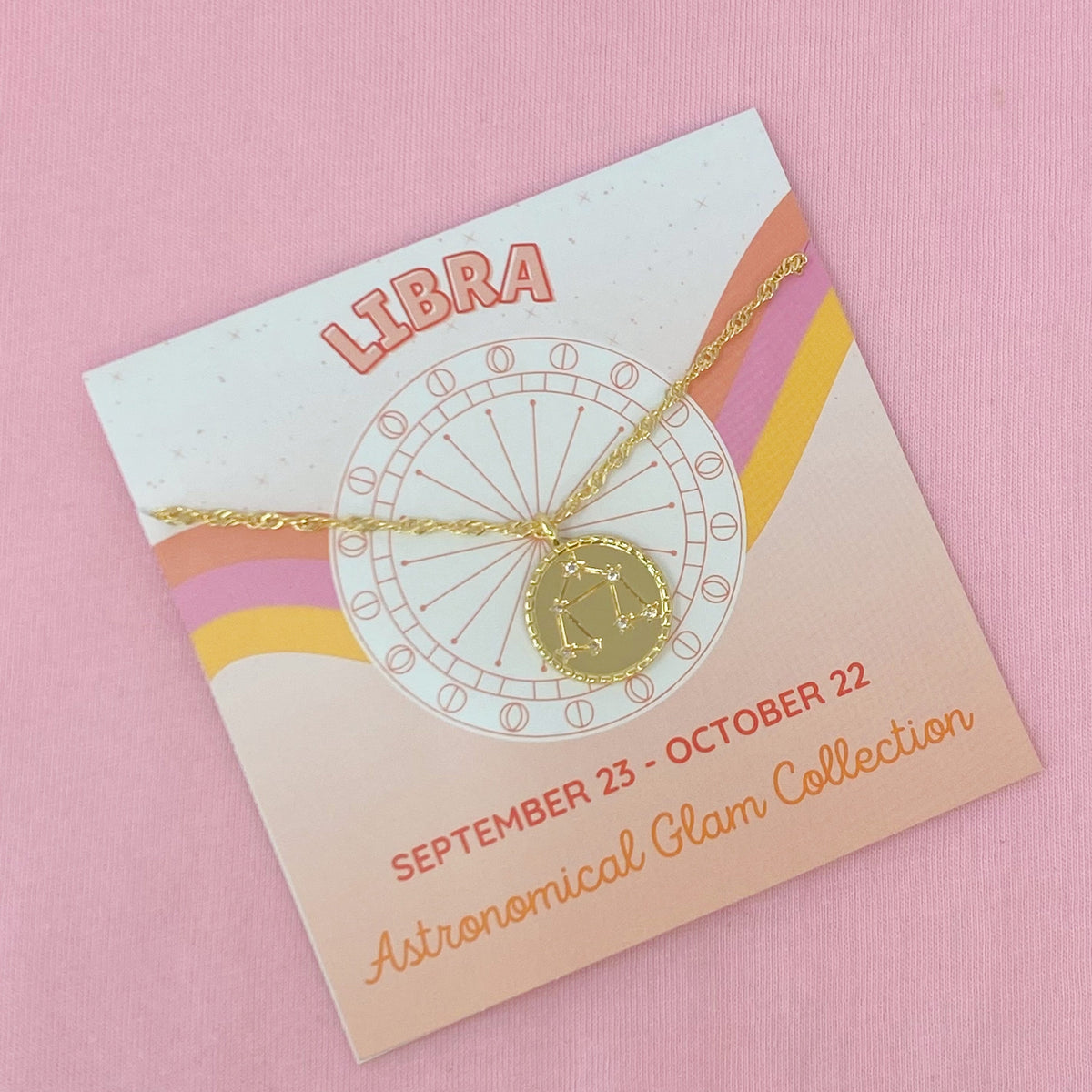 Astronomical Glam Zodiac Constellation Medallion Necklace