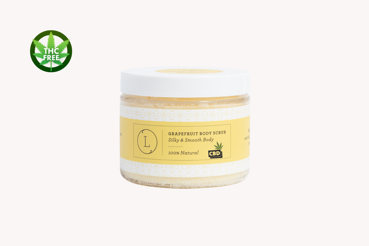 CBD Grapefruit Body Salt Scrub with CBD - Moisturizing and fresh (THC free)