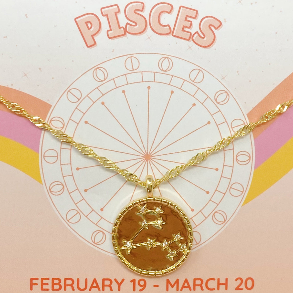 Astronomical Glam Zodiac Constellation Medallion Necklace