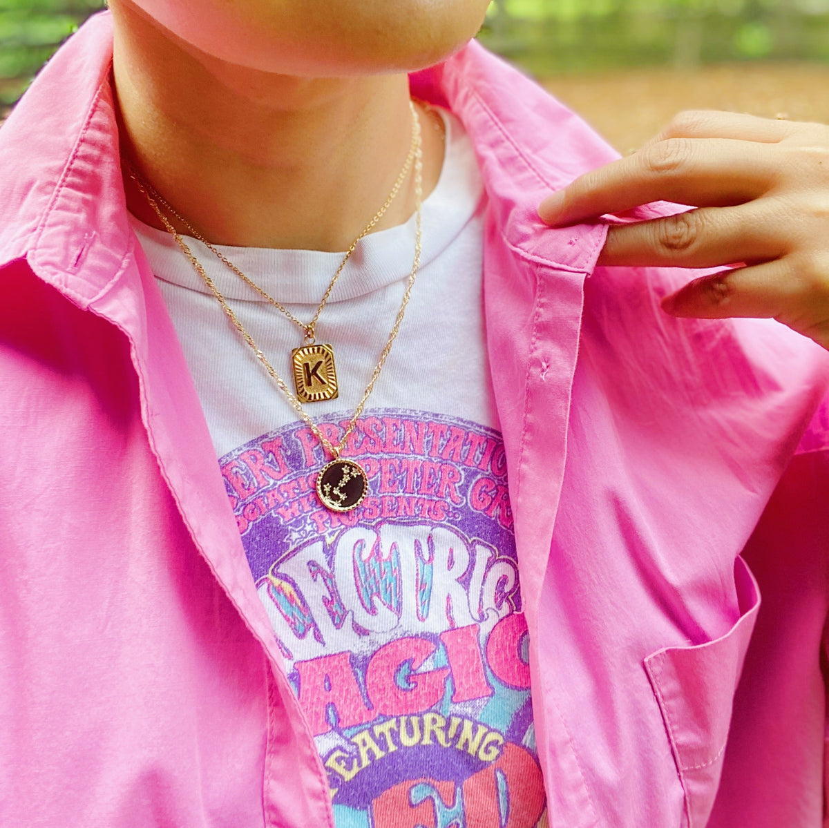 Astronomical Glam Zodiac Constellation Medallion Necklace