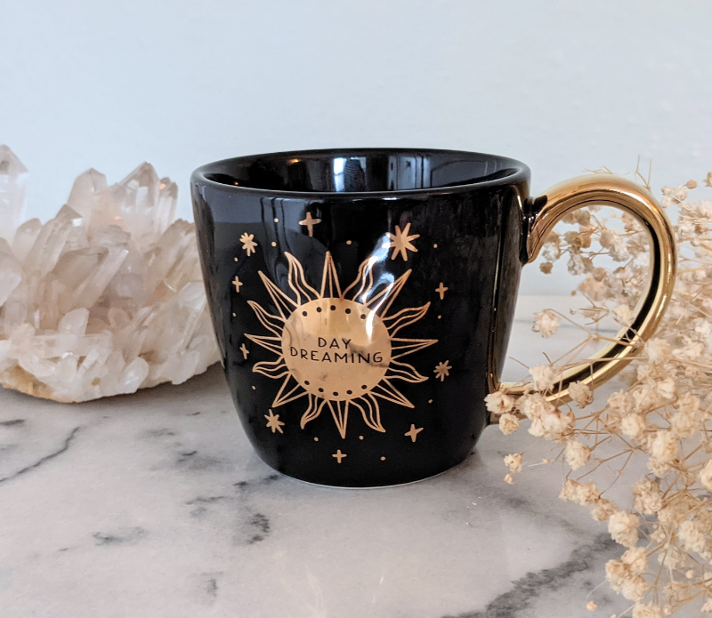 Moon & Sun Mug - Celestial, Metallic Gold
