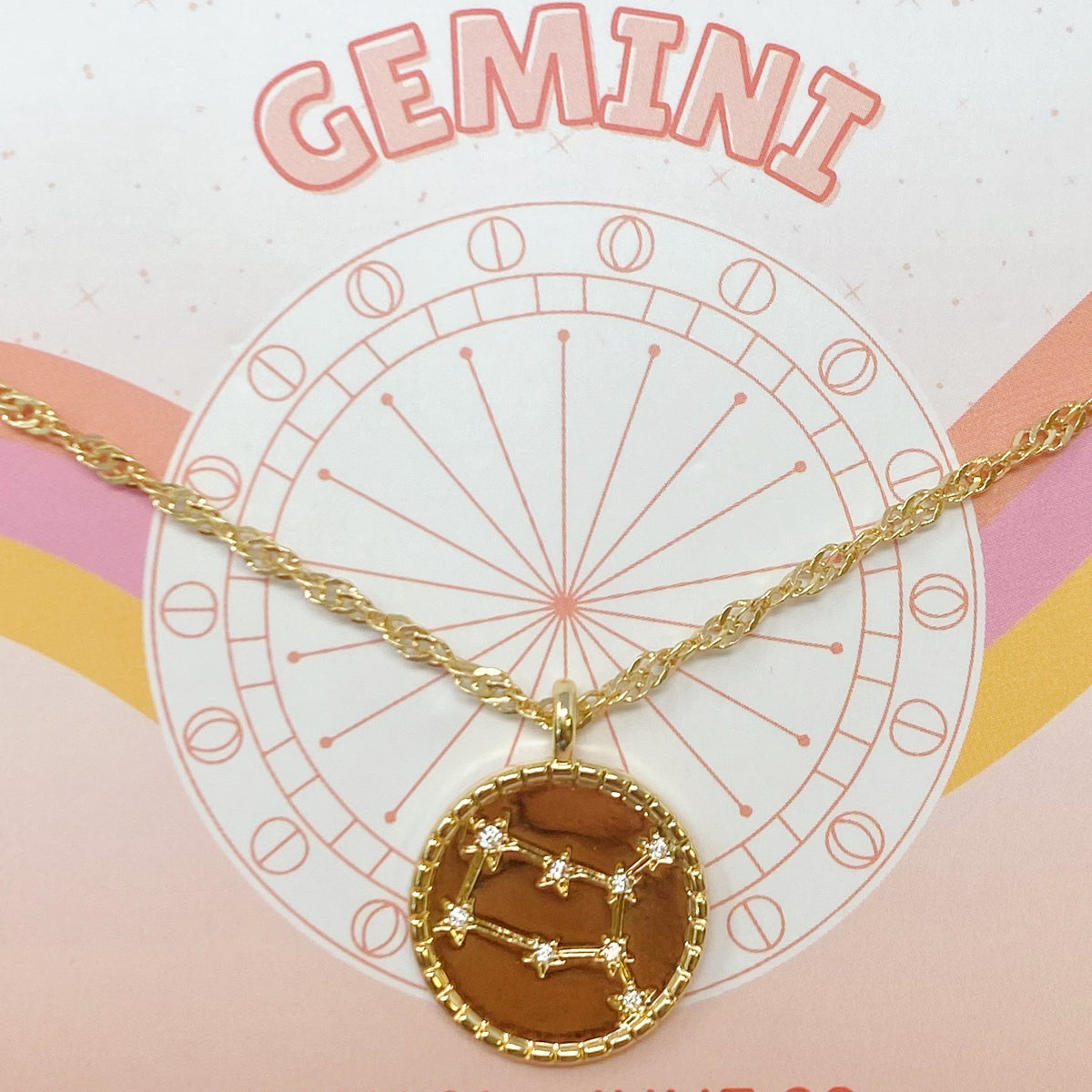 Astronomical Glam Zodiac Constellation Medallion Necklace