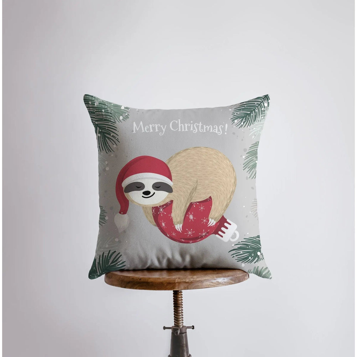 A Merry Little Christmas Sloth Pillow | Pillow Cover