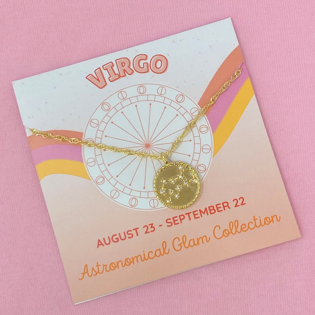 Astronomical Glam Zodiac Constellation Medallion Necklace