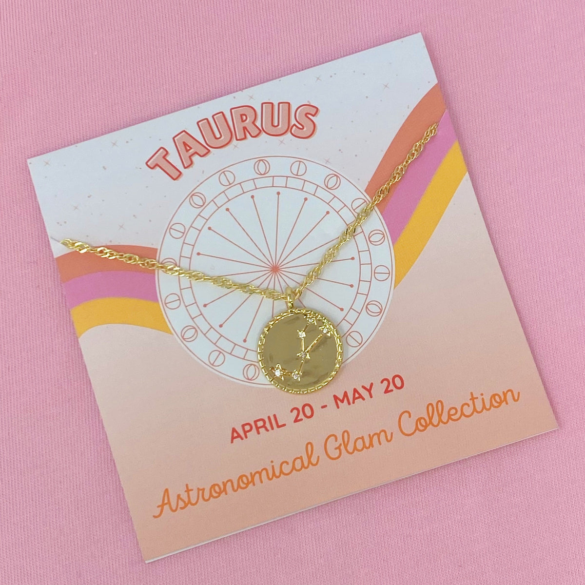 Astronomical Glam Zodiac Constellation Medallion Necklace