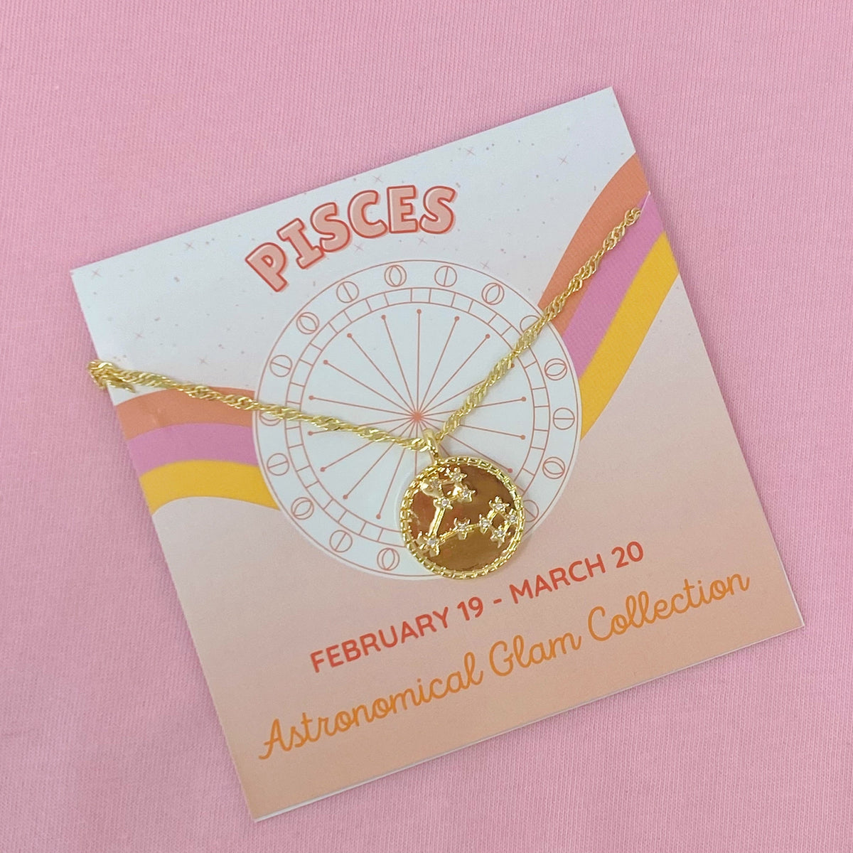 Astronomical Glam Zodiac Constellation Medallion Necklace