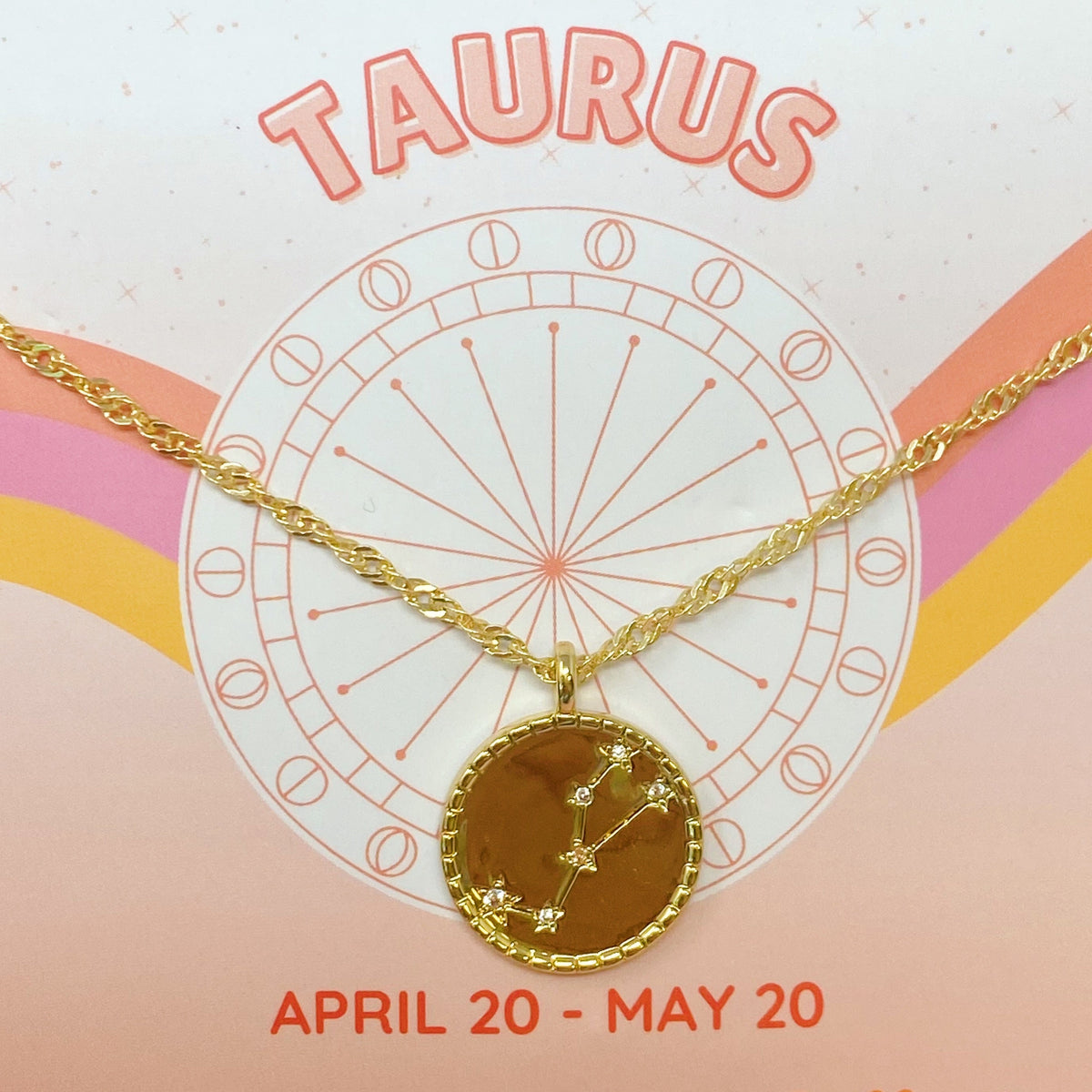 Astronomical Glam Zodiac Constellation Medallion Necklace