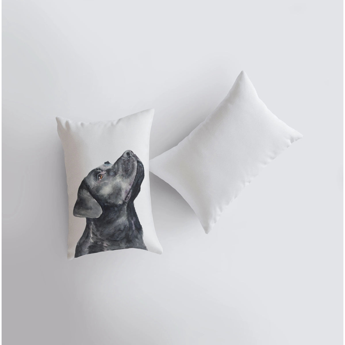 Black Lab | Watercolor Labrador Retriever | 12x18 | Pillow Cover
