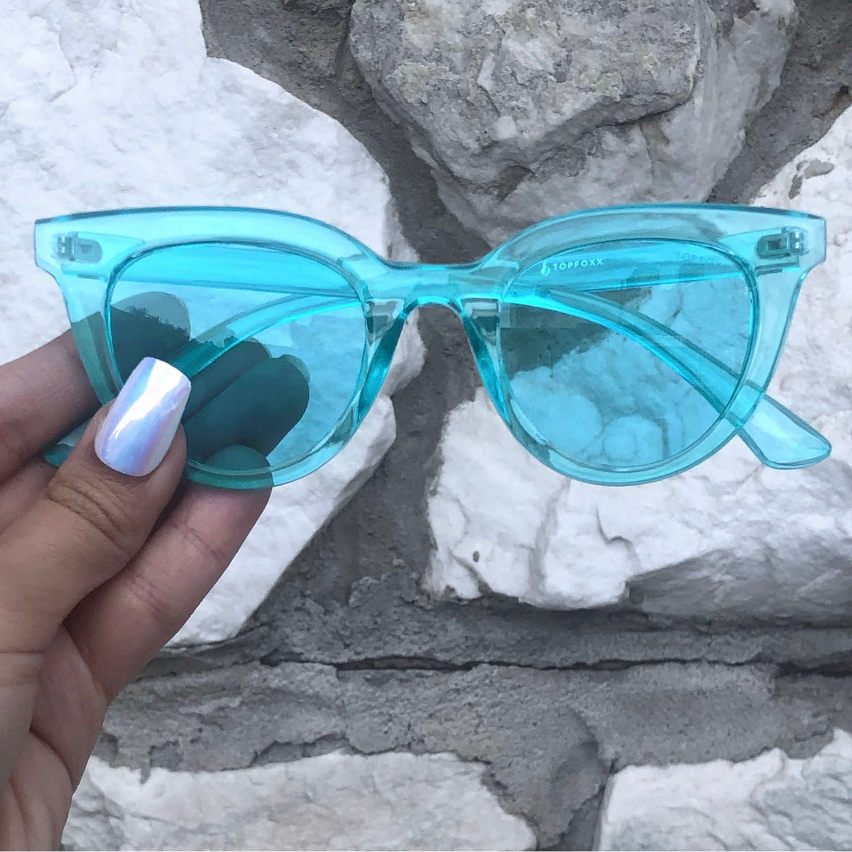 Brittany - Coral Blue Sunglasses