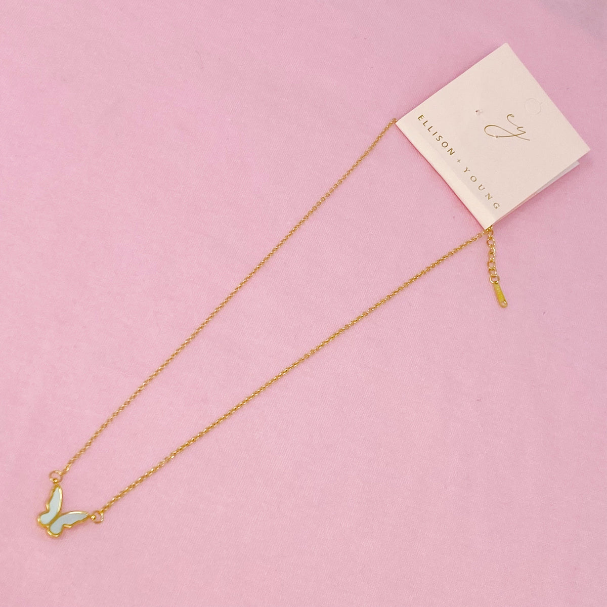 Golden Shell Butterfly Necklace