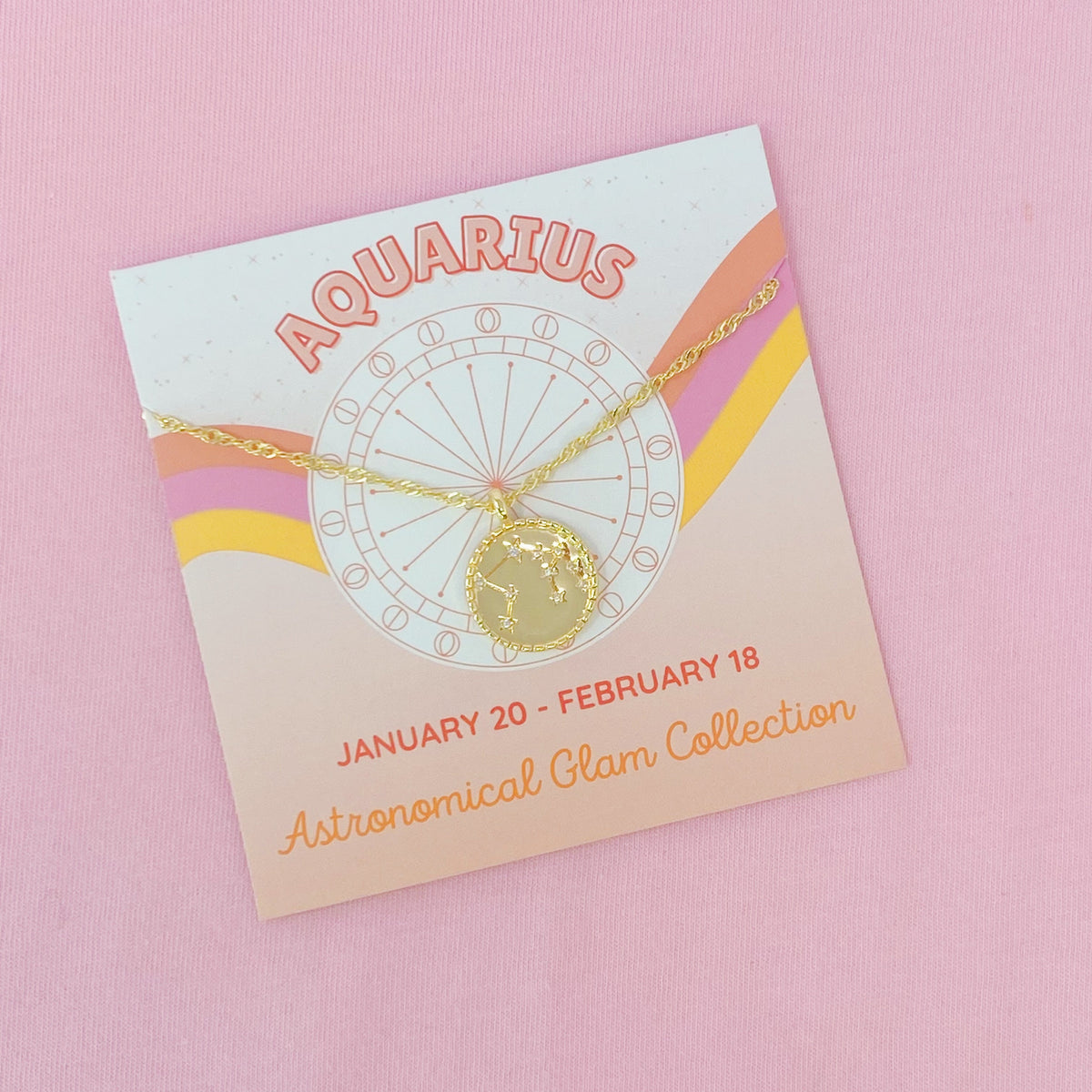 Astronomical Glam Zodiac Constellation Medallion Necklace