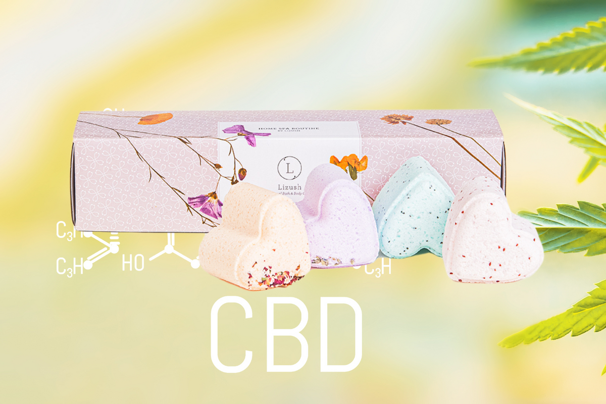 CBD -  5 Hearts Shaped Shower Steamers/ fizzies with CBD - in a Gift Box - Can be personalized. (THC free)