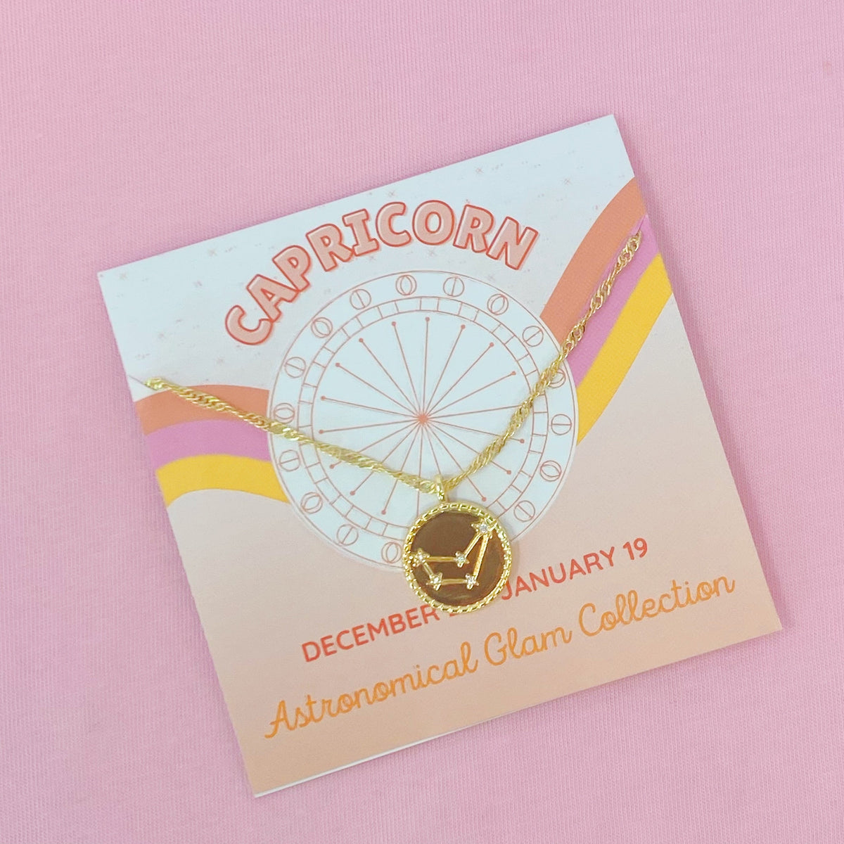 Astronomical Glam Zodiac Constellation Medallion Necklace