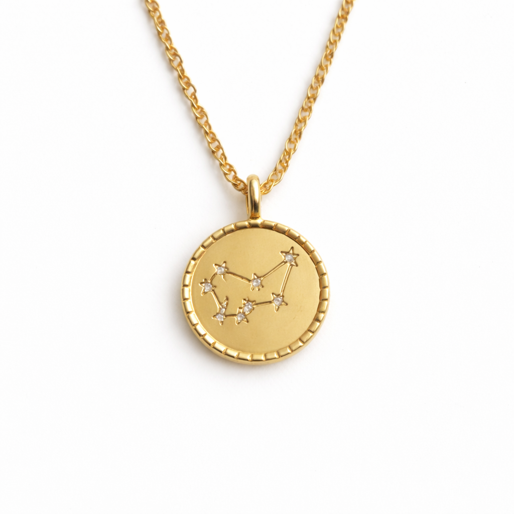 Astronomical Glam Zodiac Constellation Medallion Necklace