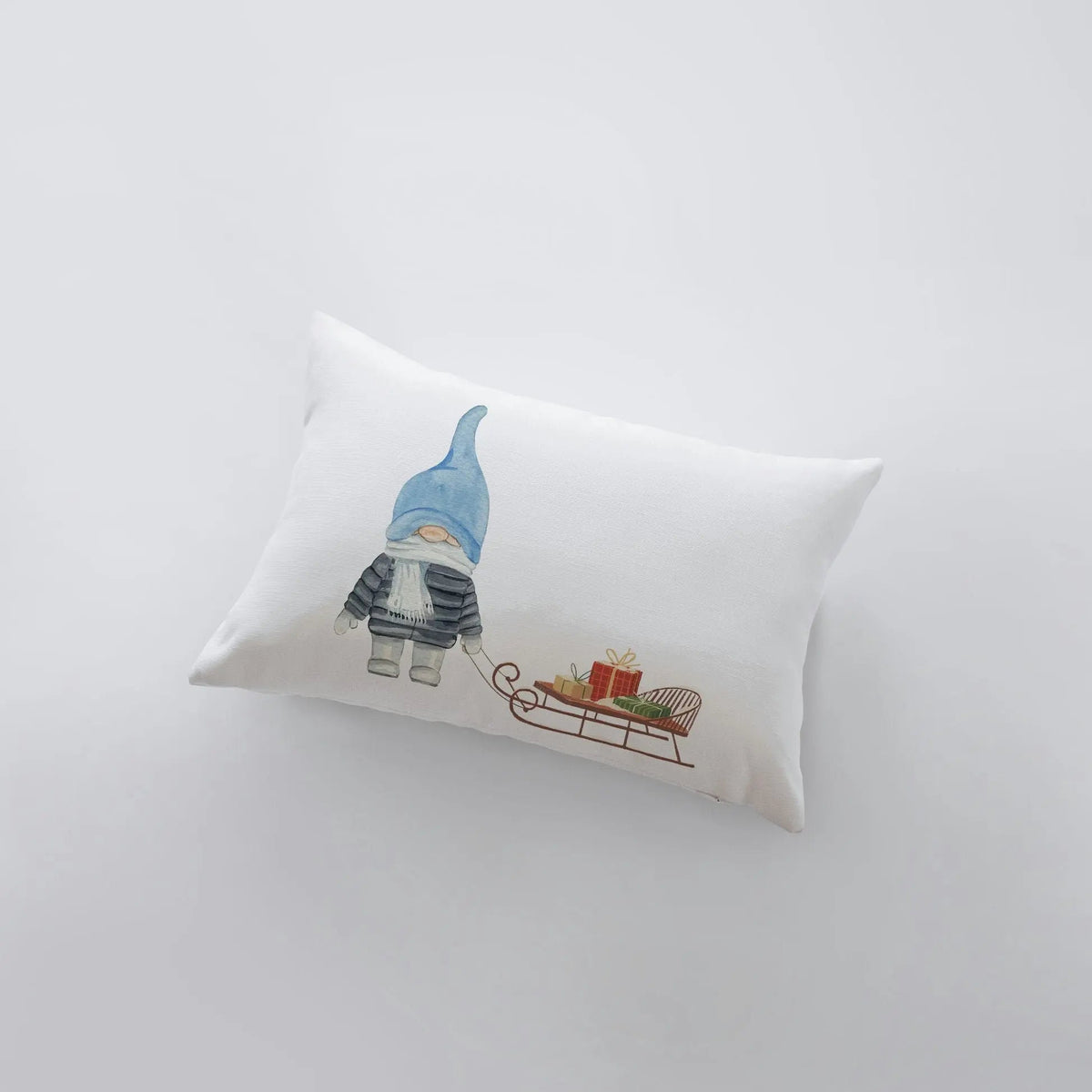 Christmas Gnome Blue 18x12  Christmas Throw Pillow | Pillow Cover