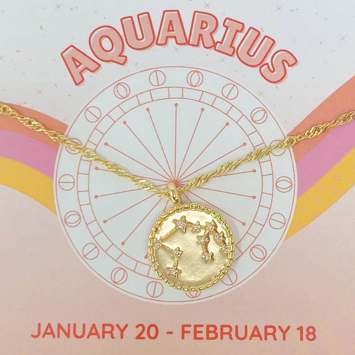 Astronomical Glam Zodiac Constellation Medallion Necklace