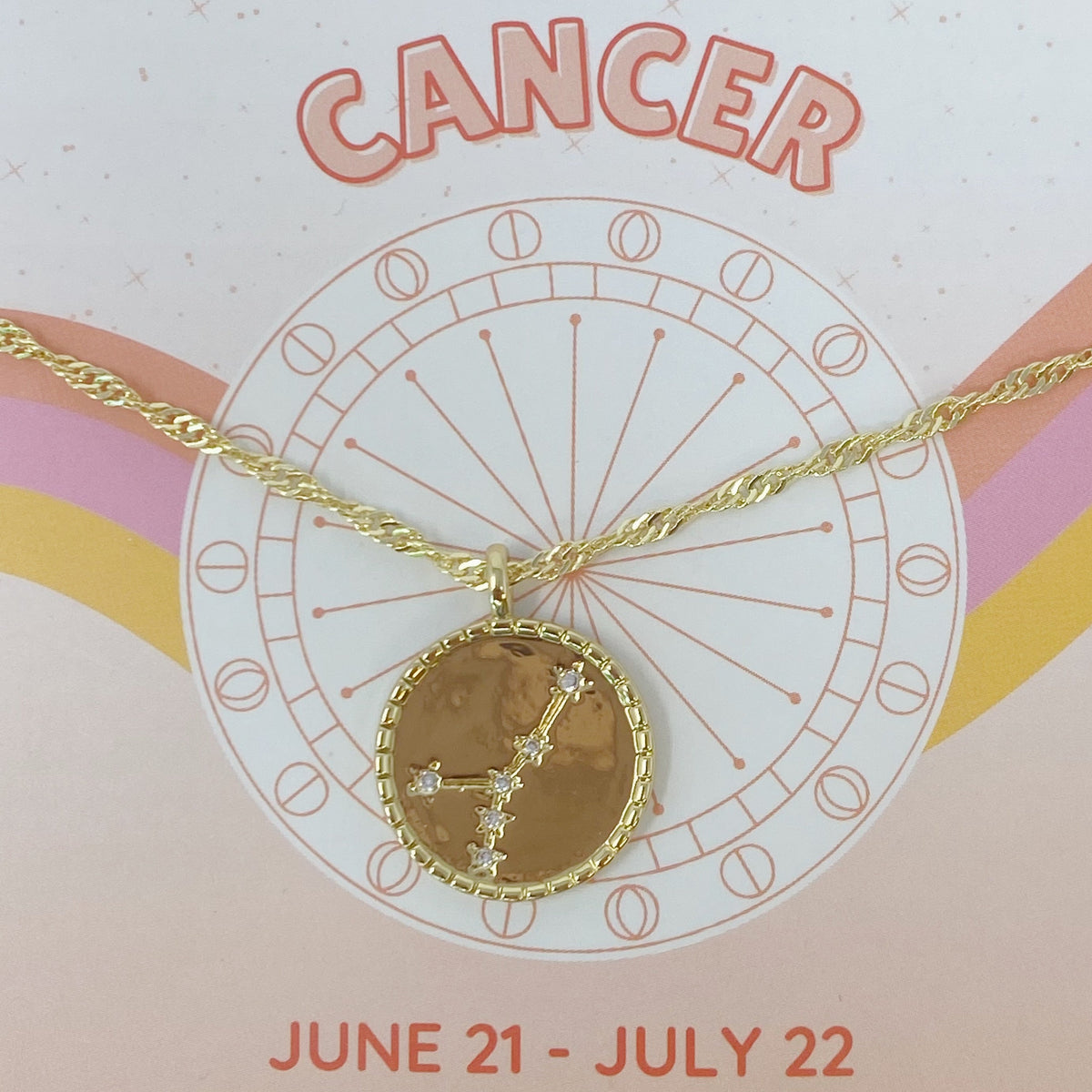 Astronomical Glam Zodiac Constellation Medallion Necklace