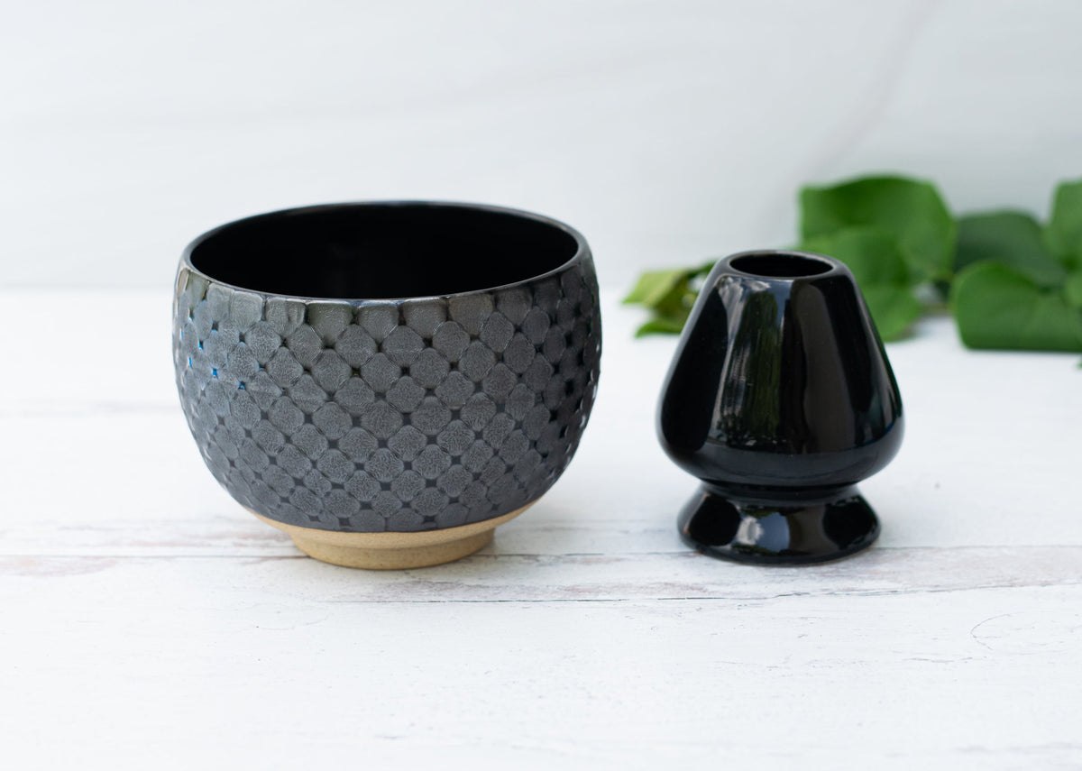 Black Ami Pattern Matcha Bowl by Aprika Life