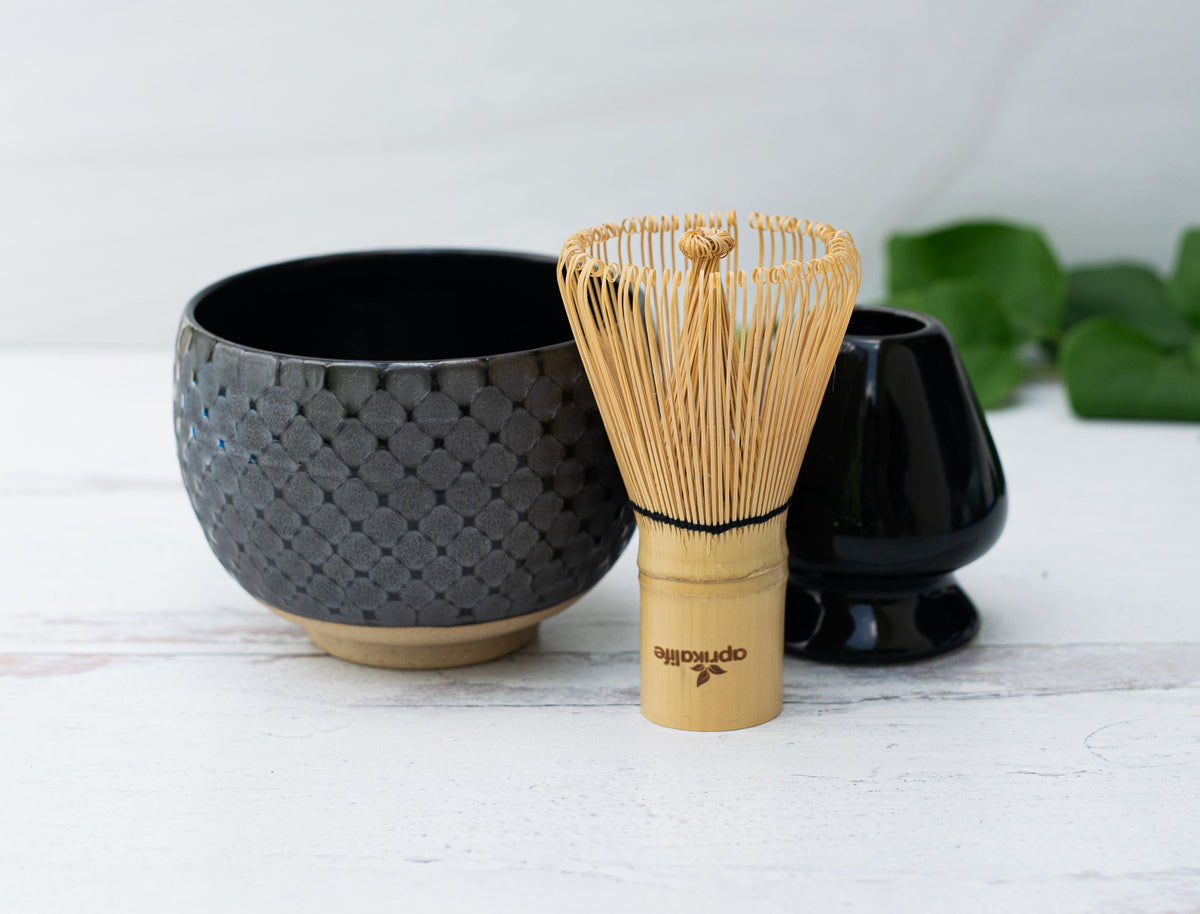 Black Ami Pattern Matcha Bowl by Aprika Life