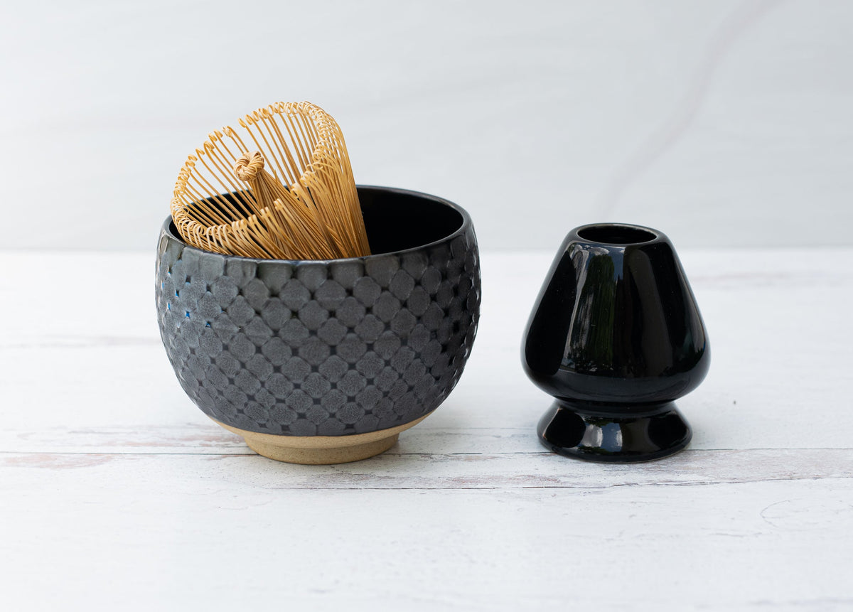 Black Ami Pattern Matcha Bowl by Aprika Life