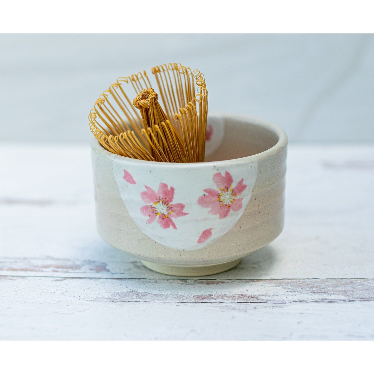 Beige with Pink Flowers Bowl by Aprika Life