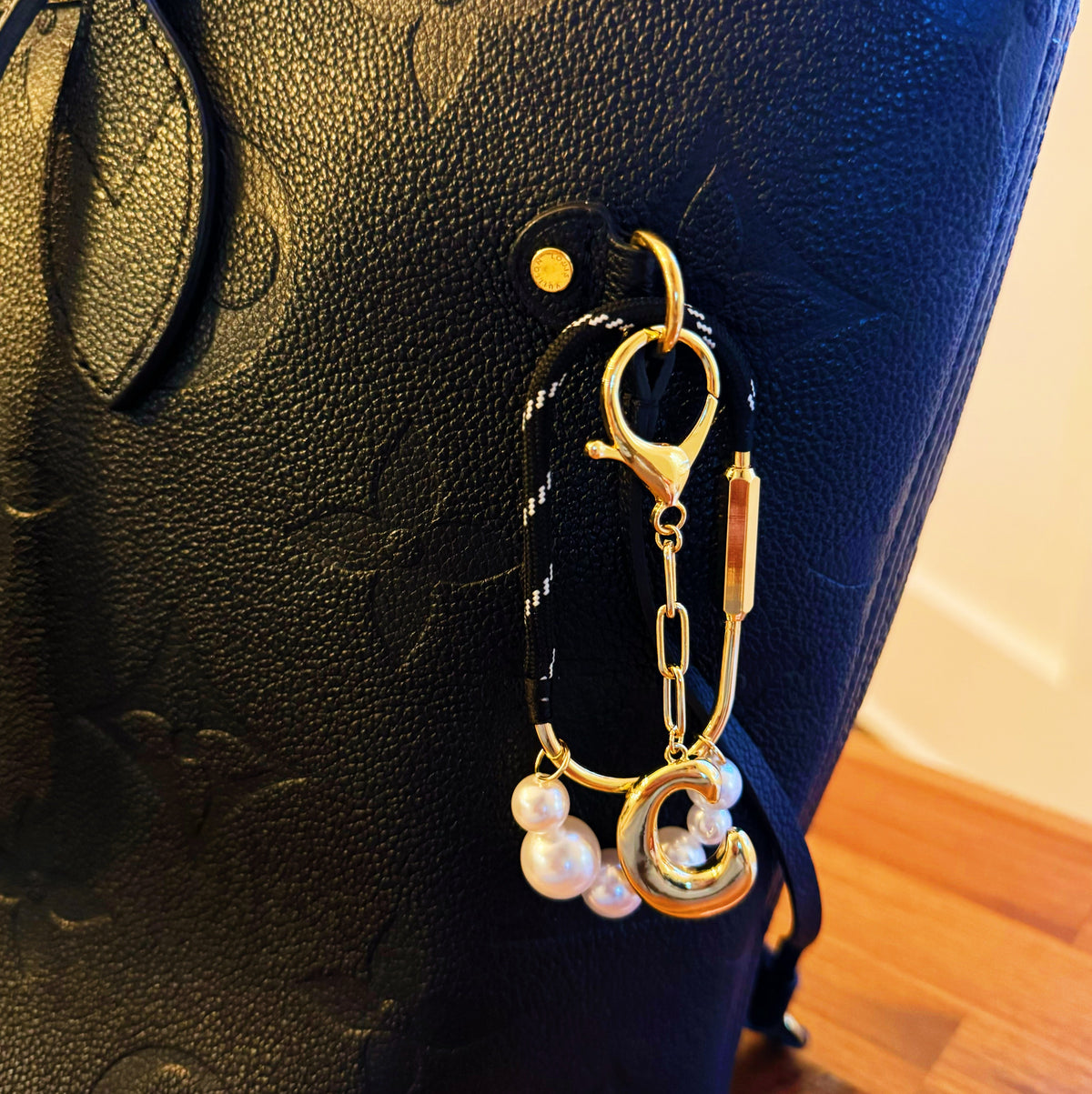 Roped and Pearled Shackle Bag Charm