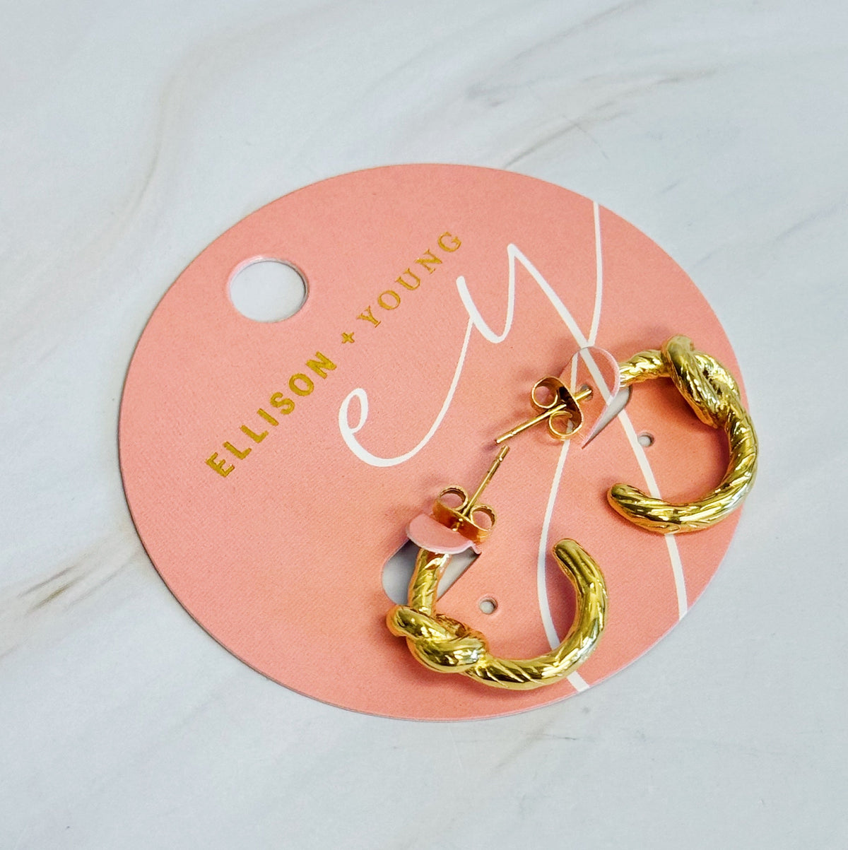 Textured and Knotted Hoop Earrings
