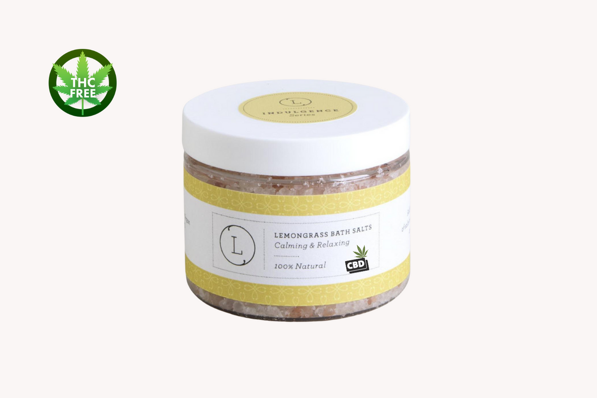 CBD Grapefruit Natural Bath Salt Soak with CBD. Made with Dead sea, Epsom and Himalayan salts (THC free)