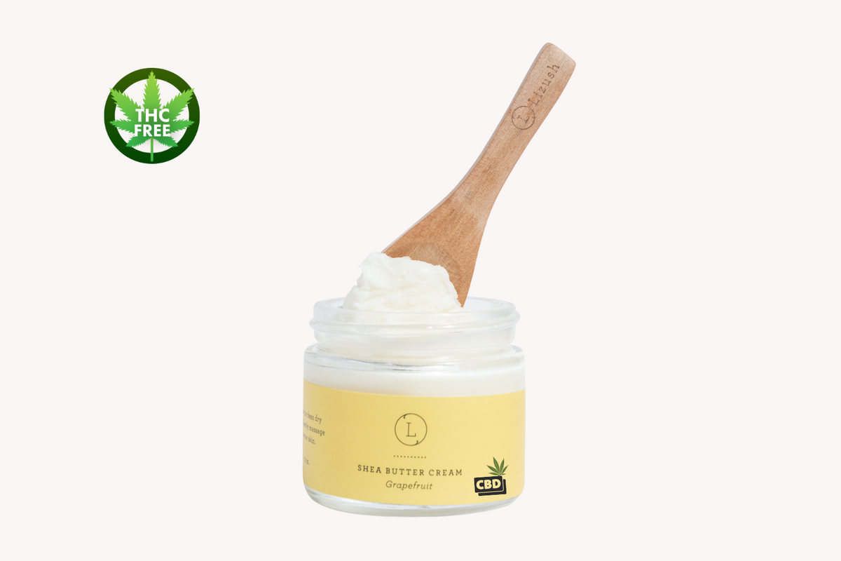 CBD Grapefruit Shea Butter Body Cream with CBD, Shea Body Lotion (THC free)