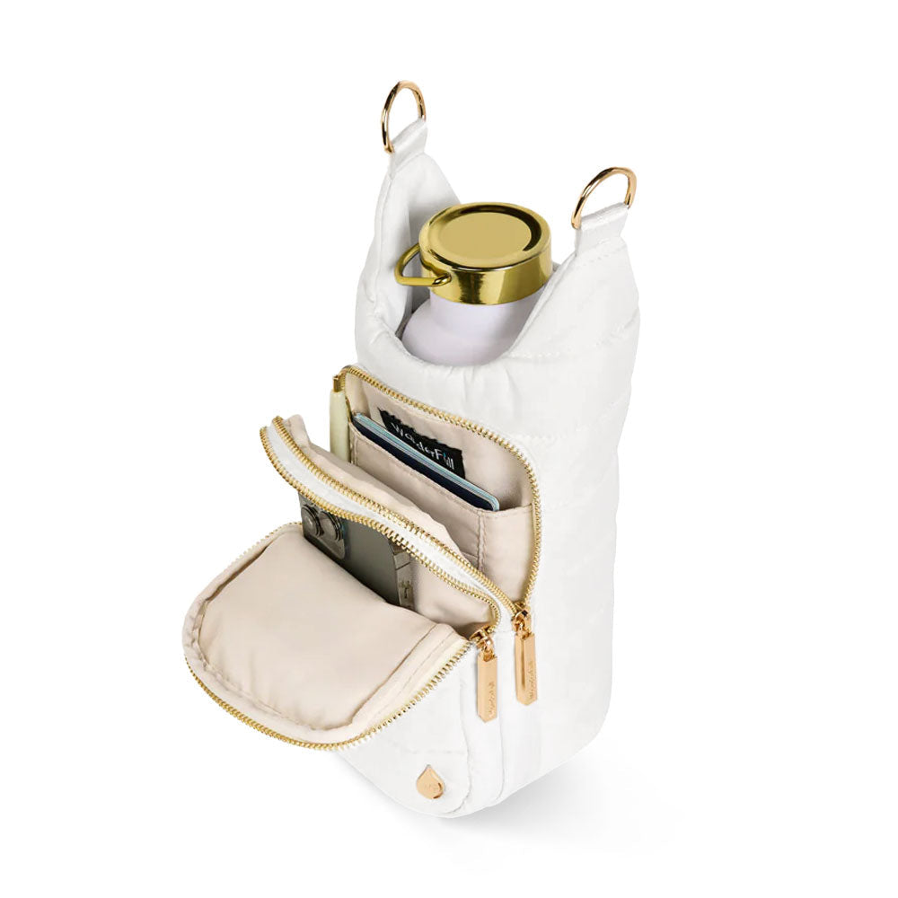 White Ripstop HydroBag® with Black and White Striped Strap